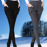 冬季衣服女装韩版学生加绒加厚修身紧身冬裤黑裤冬天外穿打底裤子