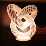 彩色LED灯创意个性3D小夜灯木质底座氛围灯卧室装饰摆件节日礼物