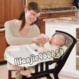 海外代购 儿童餐椅婴儿高脚椅子婴儿木头座位可调咖啡色便携式