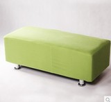 包邮绿色订做可拆洗布换鞋凳店铺穿鞋用椅休息凳双人长条沙发凳子