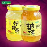 韩国KJ 蜂蜜柚子茶405g+柠檬茶405g 萌装 冲饮果味茶果酱 包邮