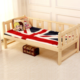 儿童公主床小孩单人松木床类拼床儿童床带护栏男孩女孩实木床小床