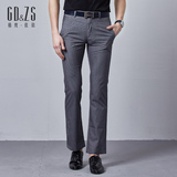 GD＆ZS/格度·佐致春夏新款休闲长裤灰色细格子男修身直筒薄款