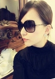 法国代购Chanel/香奈儿太阳镜女士偏光墨镜大框皮革细链条款5210Q