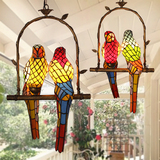 地中海个性创意鹦鹉吊灯田园酒吧阳台咖啡厅简约复古装饰小鸟燈