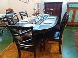 特价销售外贸出口原单美式欧式实木家具可伸缩餐桌1.2米圆餐桌椅