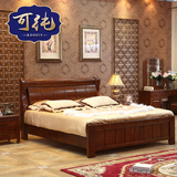 可纯全实木床现代樱桃木纯原木双人床婚床1.5米1.8中式储物高箱床