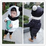 冬季儿童夹棉加厚防寒保暖熊猫棉衣外套男女童宝宝棉衣棉服0-4岁