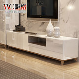 VVG新款 现代简约北欧实木脚地柜 小户型钢化玻璃烤漆电视柜 五包