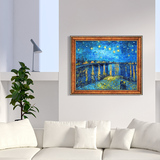 星空下的罗纳河 梵高印象欧式框画客厅卧室居家装饰画遮挡背景画