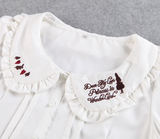 【AAA】日系软妹娃娃领lolita衬衫 童话爱丽丝刺绣洛丽塔短袖衬衫