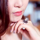 艾念饰品 S925银 日韩 女 戒指 包邮 檀木戒指 中国风 生日礼物