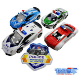 儿童玩具小汽车警车模型仿真回力合金车模 2-6岁男孩汽车玩具车