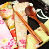 日式礼品清新木质和风便携筷子勺子套装手工福袋旅行环保创意餐具