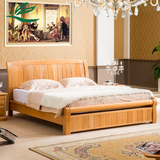 华逸轩特价榉木全实木大床 简约1.5 1.8米双人床 现代家具2米婚床