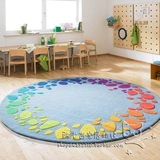 时尚彩色儿童圆形地毯客厅茶几沙发地毯卧室床边手工腈纶现代地毯