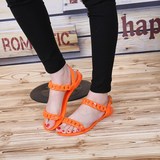 凉鞋女夏季平底学生韩国罗马鞋子简约套脚平跟塑料果冻鞋女士凉鞋