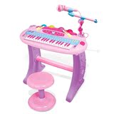 贝芬乐第四代多功能儿童电子琴三角小钢琴音乐玩具带麦克风接mp3