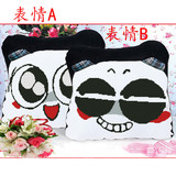 精准印花十字绣抱枕 新款枕套 潘达达熊猫 情侣抱枕 枕套卡通表情
