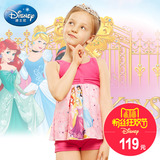 迪士尼新款儿童小裙摆连体泳衣卡通索菲亚公主版平角女孩游泳衣