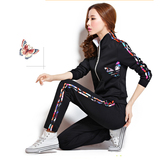 春秋潮流两件套装时尚女士运动套装韩版修身显瘦服跑步运动服潮