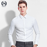 特价新款春季韩版男士长袖衬衫纯棉休闲修身商务西装打底白衬衣