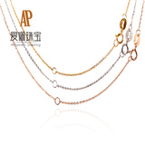爱佩AP珠宝18K金 欧美O字链40/45厘米长度可调女项链闪O 两用正品