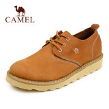 Camel/骆驼中性女鞋 真皮平底系带 正品圆头舒适皮鞋 休闲縫制鞋