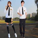 韩版初中高中大学生校服班服长袖短袖纯棉白衬衫JK制服男女款套装
