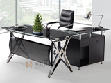 新款创意办公桌 钢化玻璃大班台 老板桌 现代时尚钢架桌经理桌