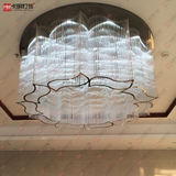 现代中式大堂水晶灯梅花管造型灯酒店会所宾馆大厅造型灯定做