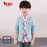 米西果中童装 男童小西装儿童休闲西服 春装2016新款儿童外套韩版