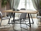 美式loft工业风书桌实木办公桌简约现代创意电脑桌铁艺餐桌会议桌