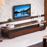 大理石电视柜现代简约 新中式家具客厅茶几电视柜组合 实木地柜