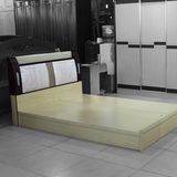 包邮三皇冠 简约现代 婚床 实木颗粒板 皮床 1.5 1.8米双人板式床