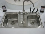 管安装普乐美厨房洗菜盆加厚304不锈钢双槽套餐洗菜池水槽BM601