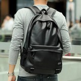 韩版潮男双肩包男士运动休闲包中学生书包pu皮男包包旅行背包女包