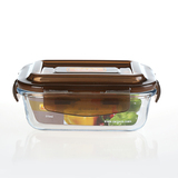 密封玻璃保鲜盒圆形耐高温泡面碗微波炉便当盒烤箱烘焙盒密封饭盒