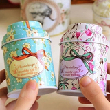 创意 欧式马口铁蘑菇头喜糖盒圆形铁罐高档婚礼糖果盒茶叶铁盒罐