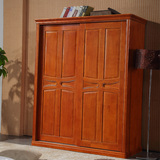 实木衣柜 移门 现代简约2门推拉橡木衣柜 小衣橱容量大储物衣柜
