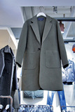 韩国东大门代购冬季纯色侧口袋双面羊绒手工大衣男中长款毛呢外套