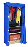 简易衣柜实木组装螺丝加固木质布衣柜移动布艺单人小号宜家布柜子