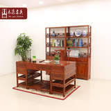 中式住宅家具办公桌榆木写字台书桌实木雕刻草龙办公桌厂家直销