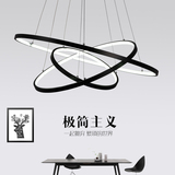 现代简约餐厅环形吊灯 led客厅饭厅时尚圆形吧台卧室个性创意灯具