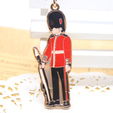 英国皇家卫兵钥匙扣 出口定制 土豪金个性钥匙链 伦敦旅游纪念品