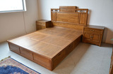 中式实木双人床带床箱老榆木仿古大床榫卯结构1.5米明清古典特价