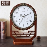 现代中式实木古典座钟 创意静音石英时钟表 复古客厅台钟家居摆件