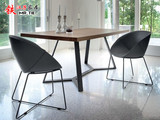 美式铁艺实木时尚长方形电脑桌创意工作台办公桌现代餐桌简约书桌