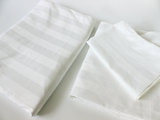 外贸全棉1000根埃及棉缎条贡缎被套白色床单床笠枕套1.8米四件套