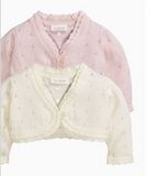 现货英国next童装2015春秋新款女宝粉色乳白针织开衫披肩2款可选